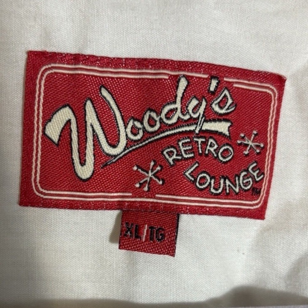 Woody's Retro Lounge Short Sleeve Button Up Size XL Grey - Picture 3 of 5